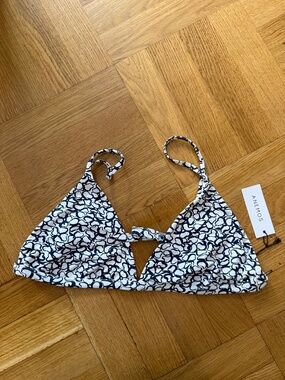 NWT Anemos Blue White Floral Triangle Bikini Top XL